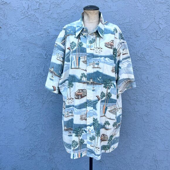 Reyn Spooner Mens Hawaiian Shirt in 3Xl Surfing surfer Button Up - Picture 2 of 8